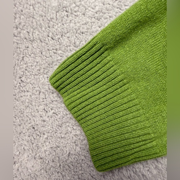 J Crew men’s lambs wool half zip sweater green size XL preowned - Picture 4 of 8